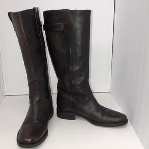 J Crew Women's size 6.5 brown Leather boots very clean in excellent condition